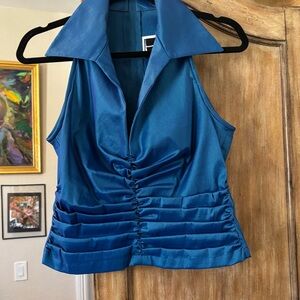 Elegant Blue Sleeveless Top